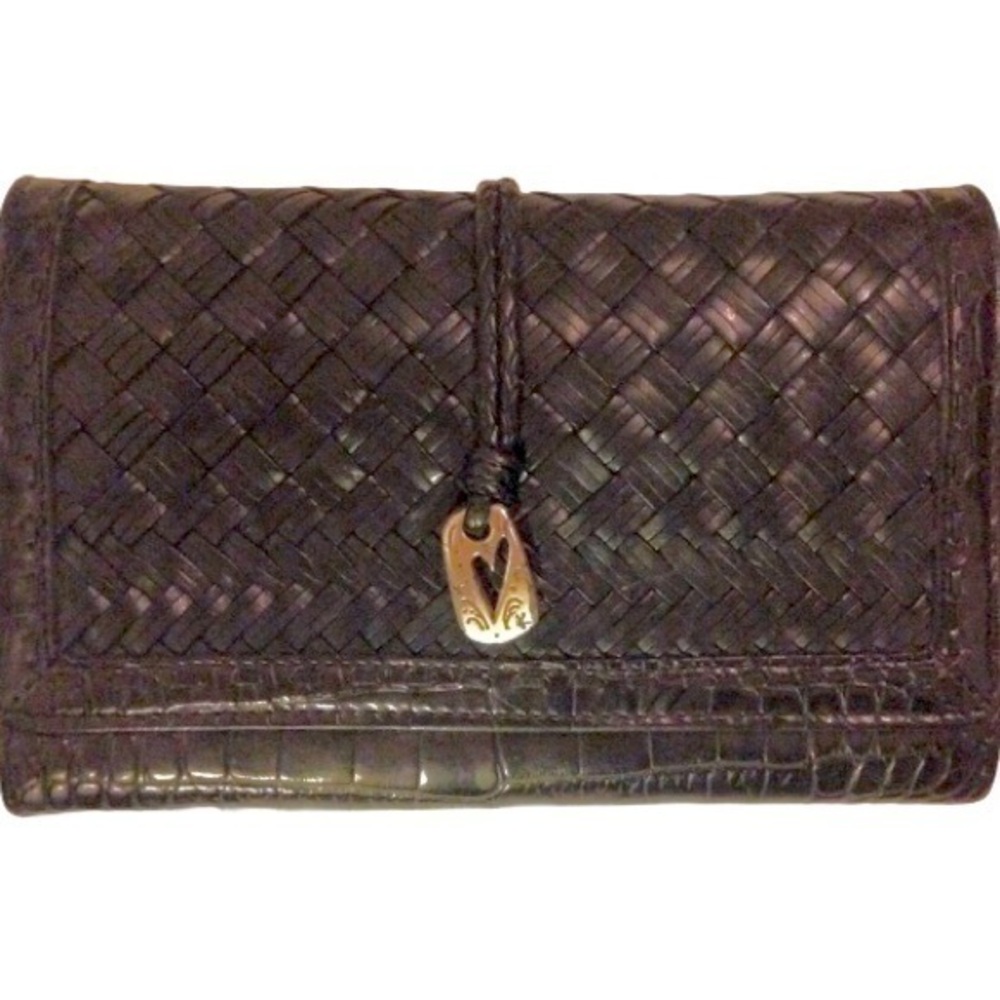 Brighton crossbody organizer woven black l…